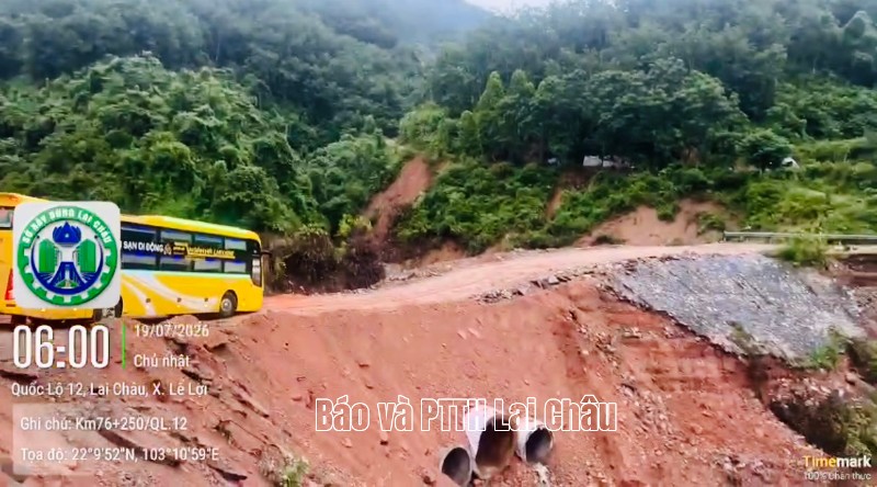Quốc lộ 12 qua xã Lê Lợi lưu thông bình thường từ 7 giờ ngày 19/7