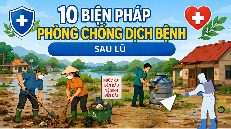 Phòng, chống dịch bệnh thường gặp trong và sau mưa lũ
