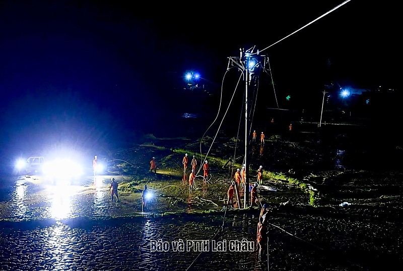 Công ty Điện lực Lai Châu cơ bản khôi phục cấp điện cho vùng lũ Mường Than