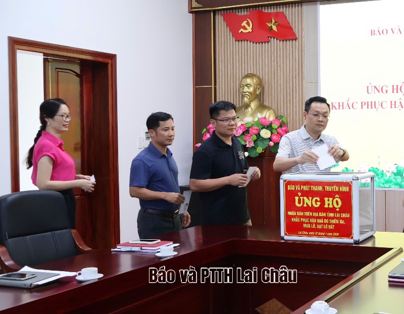 Công đoàn Báo và Phát thanh, Truyền hình Lai Châu phát động quyên góp ủng hộ nhân dân bị thiệt hại do mưa lũ