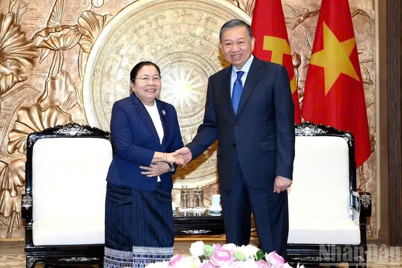 Tổng Bí thư, Chủ tịch nước Tô Lâm tiếp Trưởng Ban Tổ chức Trung ương Đảng Nhân dân Cách mạng Lào