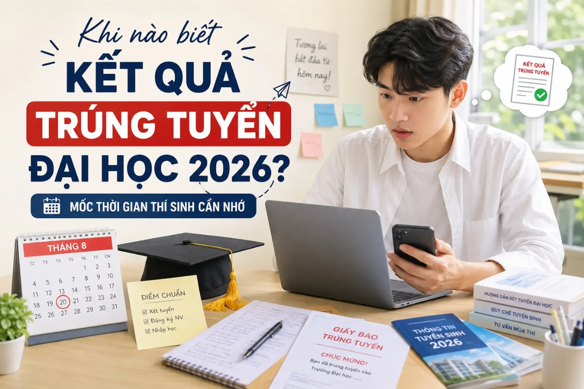 Tuyển sinh đại học 2026: Tra cứu điểm chuẩn, kết quả trúng tuyển và lưu ý các mốc thời gian quan trọng