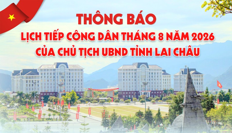 Lịch tiếp công dân tháng 8 năm 2026 của Chủ tịch UBND tỉnh