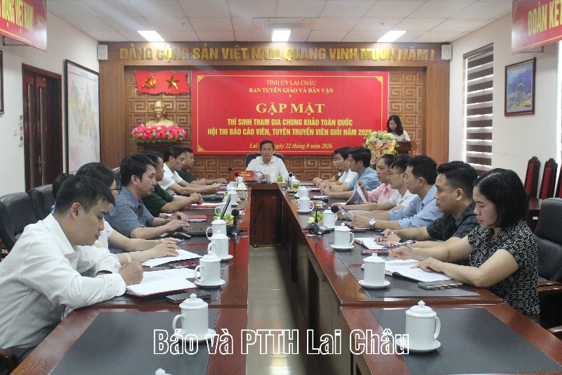 Gặp mặt thí sinh tham dự chung khảo toàn quốc Hội thi báo cáo viên, tuyên truyền viên giỏi năm 2026