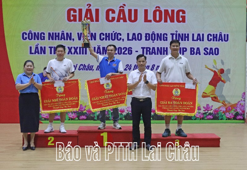 Bế mạc Giải cầu lông công nhân, viên chức, lao động tỉnh lần thứ XXIII năm 2026 - Tranh cúp Ba Sao