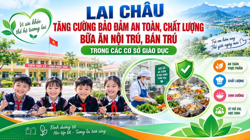 Lai Châu tăng cường bảo đảm an toàn, chất lượng bữa ăn nội trú, bán trú trong các cơ sở giáo dục