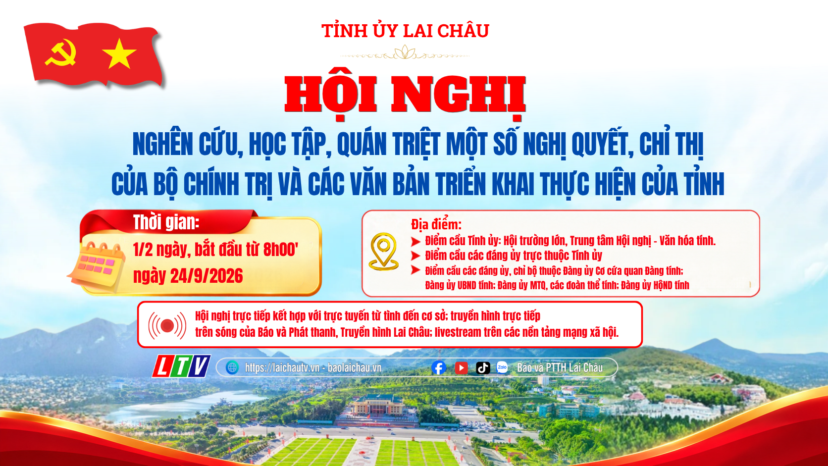 Hội nghị nghiên cứu, học tập, quán triệt một số nghị quyết, chỉ thị của Bộ Chính trị và các văn bản triển khai thực hiện của tỉnh