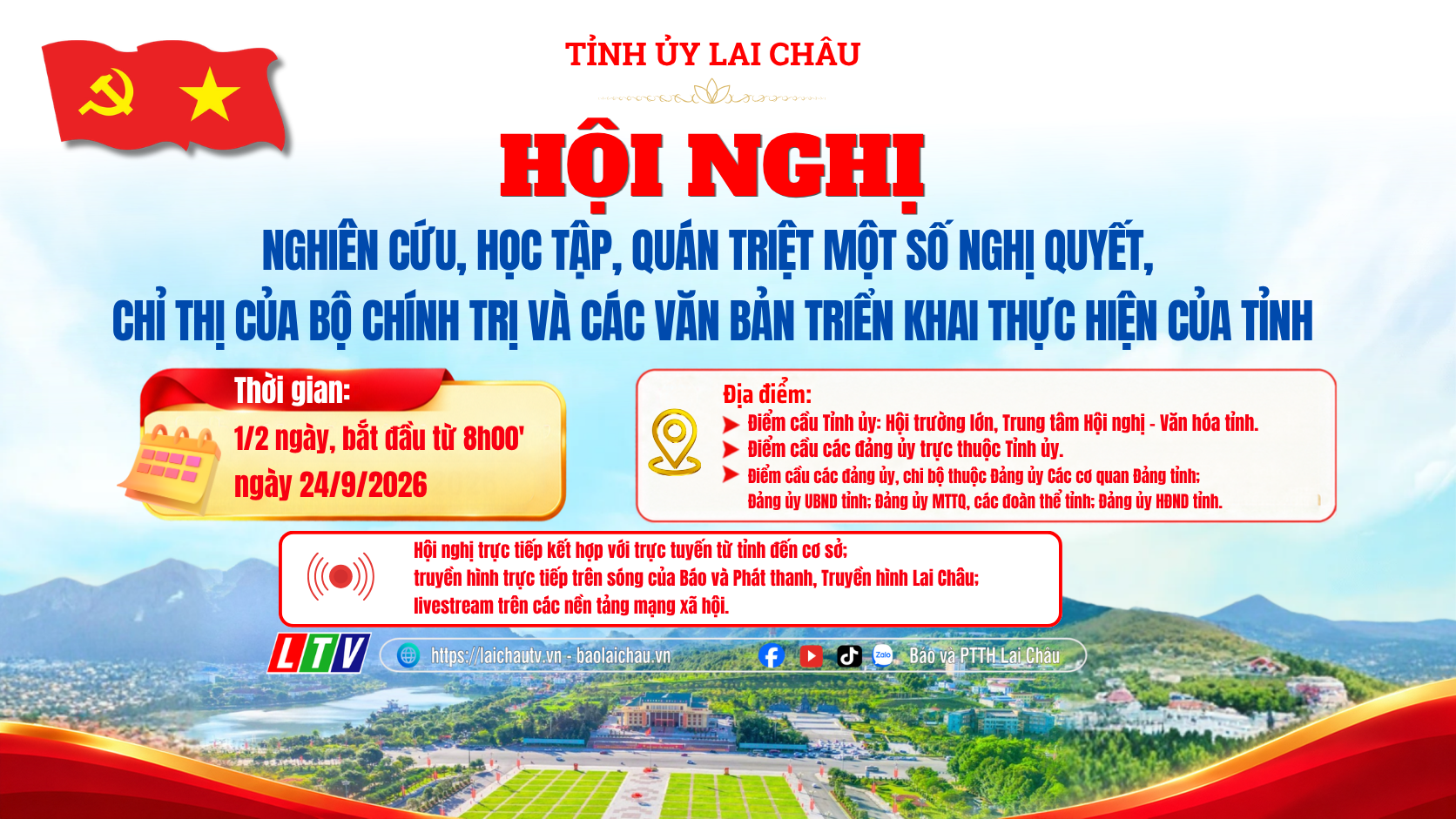 Hội nghị nghiên cứu, học tập, quán triệt một số nghị quyết, chỉ thị của Bộ Chính trị và các văn bản triển khai thực hiện của tỉnh