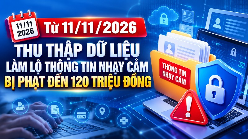 Từ 11/11/2026, thu thập dữ liệu làm lộ thông tin nhạy cảm bị phạt đến 120 triệu đồng