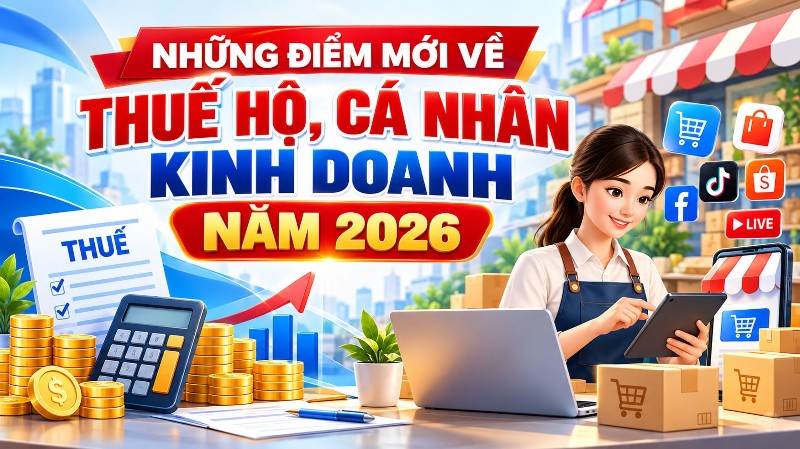 Những điểm mới về thuế hộ, cá nhân kinh doanh năm 2026