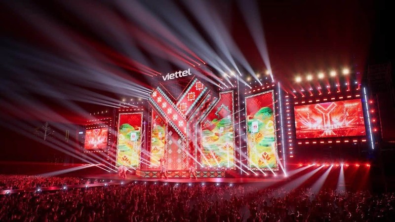 Sân khấu đại nhạc hội Viettel Y-Fest 2026 tại Lai Châu đã sẵn sàng