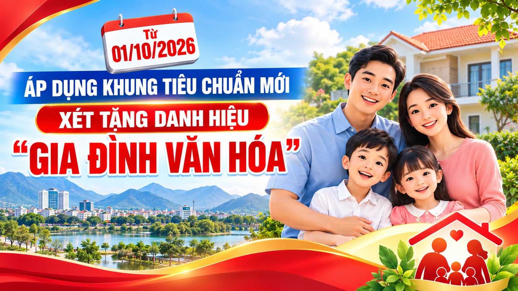 Từ 01/10/2026, áp dụng khung tiêu chuẩn mới xét tặng danh hiệu “Gia đình văn hóa”