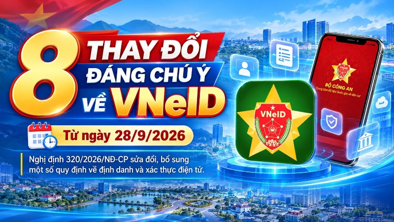 8 thay đổi đáng chú ý về VNeID từ ngày 28/9/2026