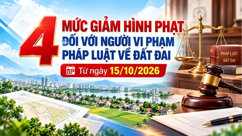 4 mức giảm hình phạt đối với người vi phạm pháp luật về đất đai từ 15/10/2026