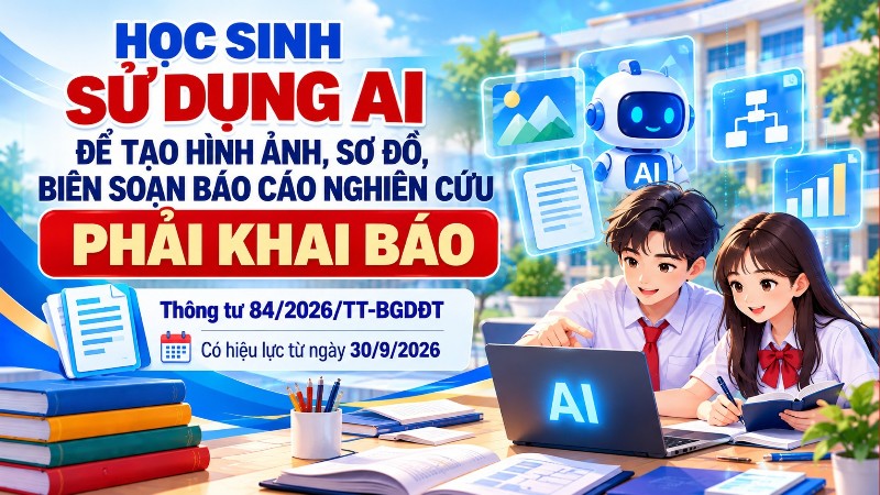 Học sinh sử dụng AI để tạo hình ảnh, sơ đồ, biên soạn báo cáo nghiên cứu phải khai báo