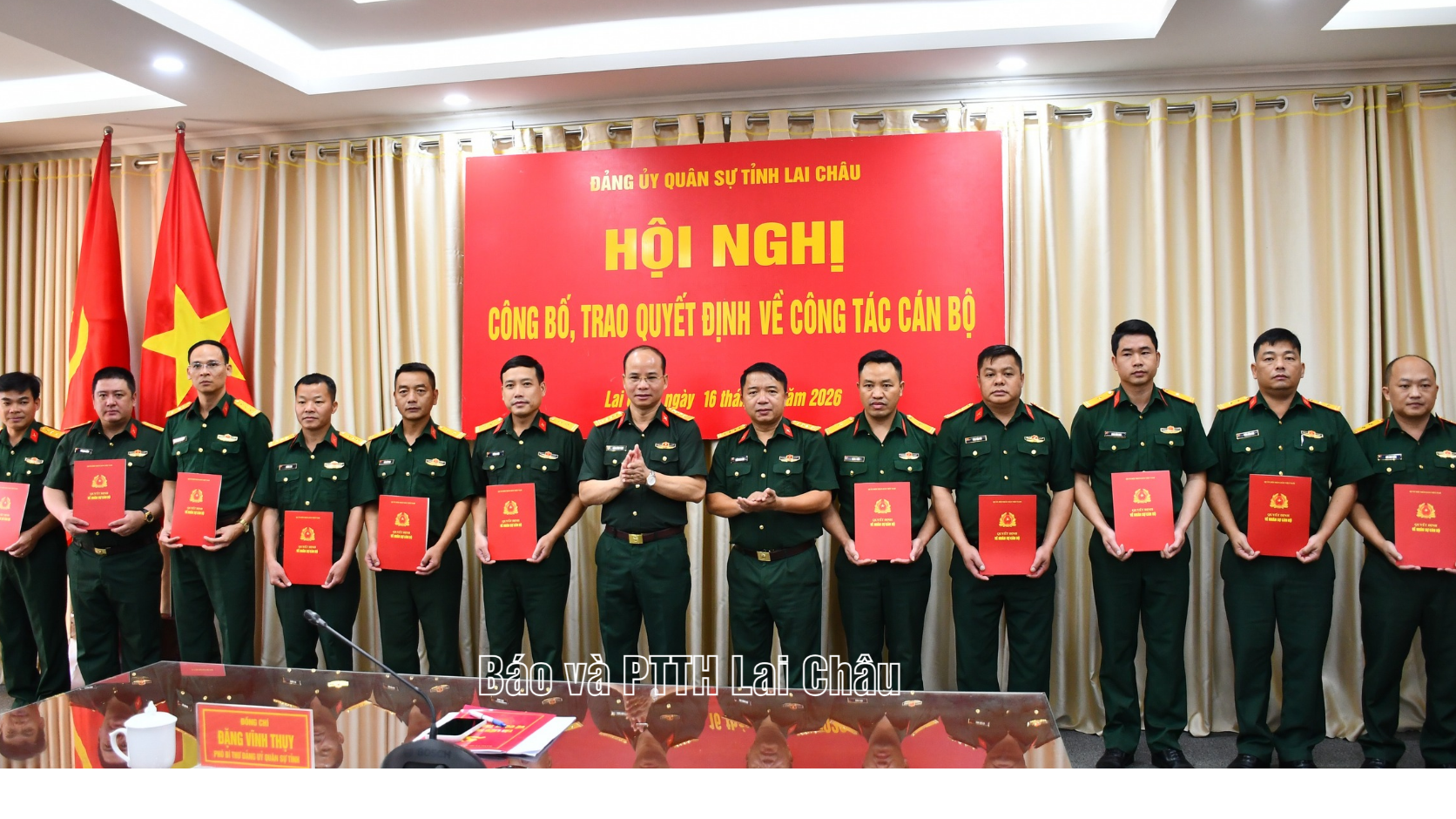Đảng ủy Quân sự tỉnh Lai Châu công bố trao quyết định về công tác cán bộ 