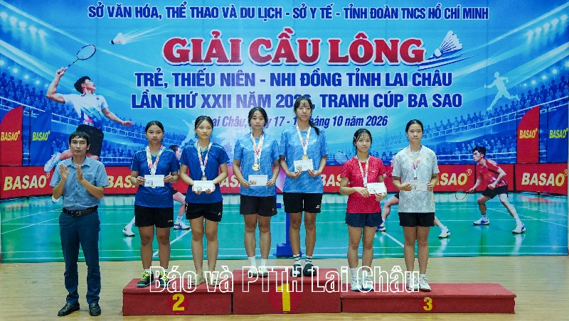  Bế mạc Giải Cầu lông trẻ, Thiếu niên – Nhi đồng lần thứ XXII, năm 2026, tranh Cúp Ba sao