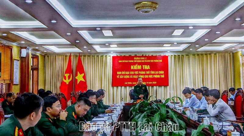 Quân khu 2 kiểm tra công tác xây dựng và hoạt động khu vực phòng thủ tỉnh Lai Châu
