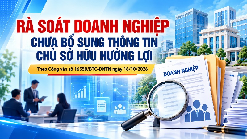 Yêu cầu rà soát doanh nghiệp thành lập trước 01/7/2025 chưa bổ sung thông tin chủ sở hữu hưởng lợi