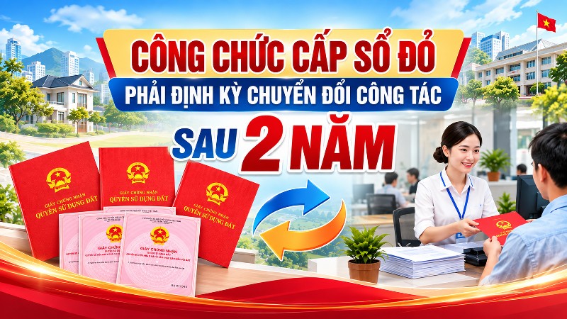 Công chức cấp Sổ đỏ phải định kỳ chuyển đổi công tác sau 2 năm