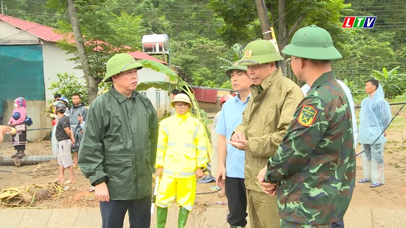 Chủ tịch UBND tỉnh Hà Quang Trung kiểm tra, chỉ đạo khắc phục hậu quả lũ quét tại xã Mường Than
