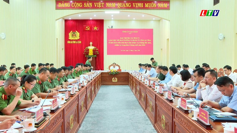 Ban Thường vụ Tỉnh uỷ làm việc với Đảng uỷ Công an tỉnh