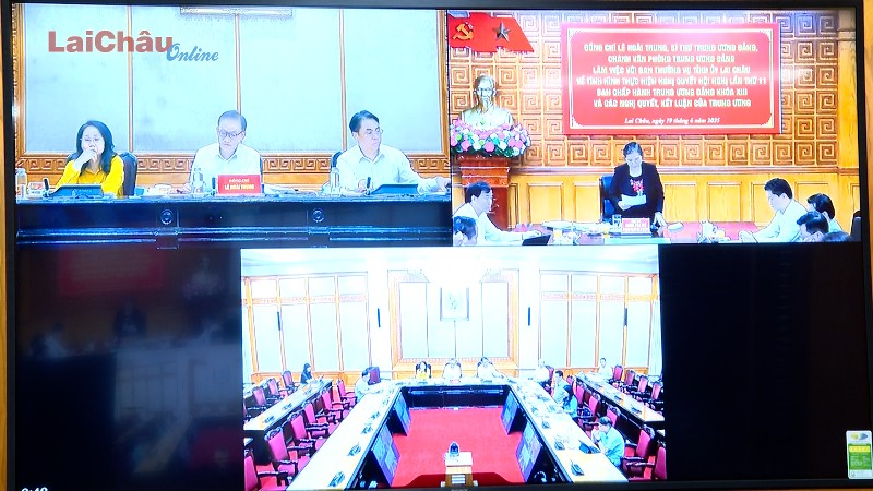 Đồng chí Lê Hoài Trung – Bí thư Trung ương Đảng, Chánh Văn phòng Trung ương Đảng làm việc với Tỉnh ủy Lai Châu