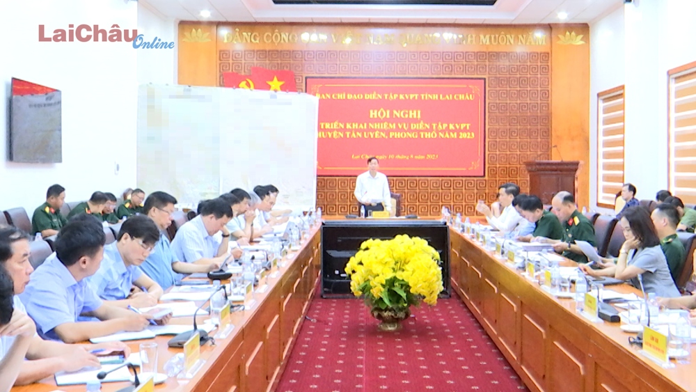 Hội nghị triển khai nhiệm vụ diễn tập khu vực phòng thủ các huyện: Tân Uyên, Phong Thổ năm 2023